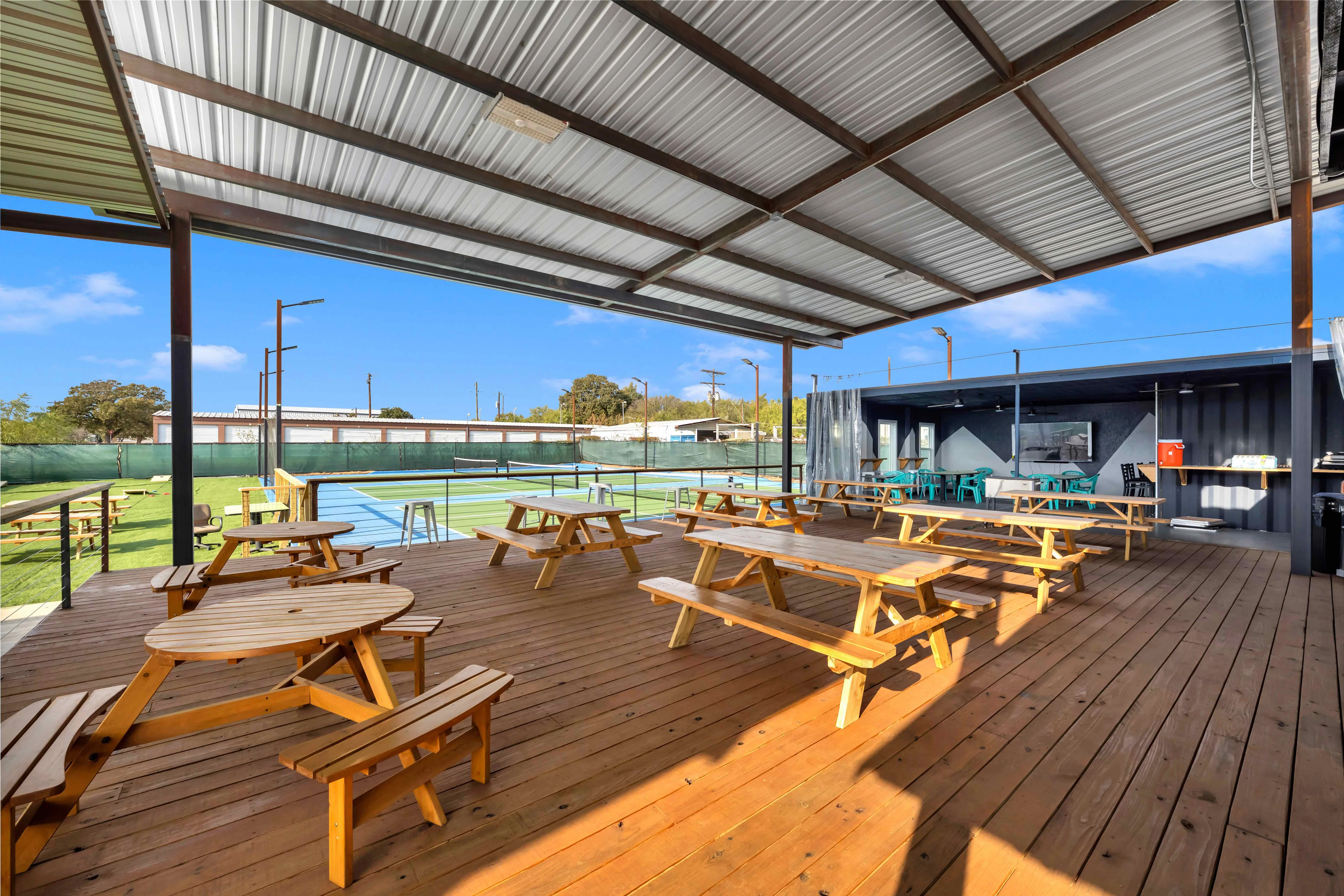 Modern restaurant interior with bar and seating