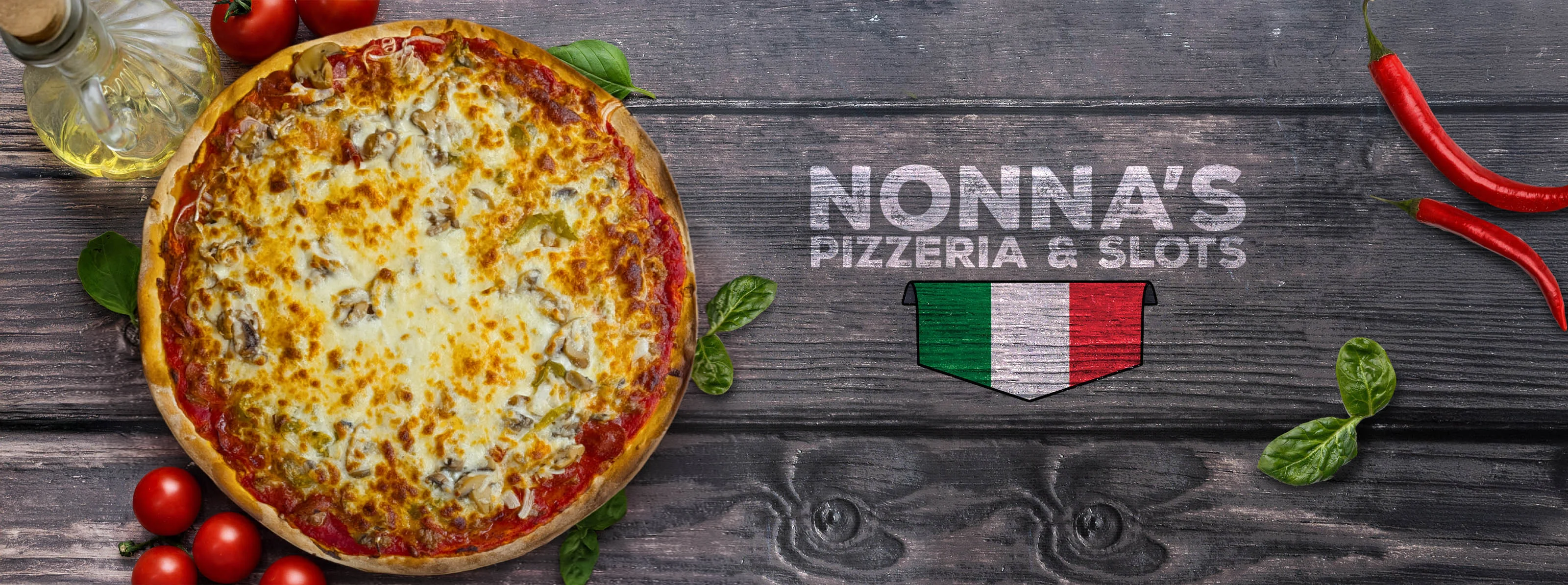 Classic Italian pizza with cheese and toppings