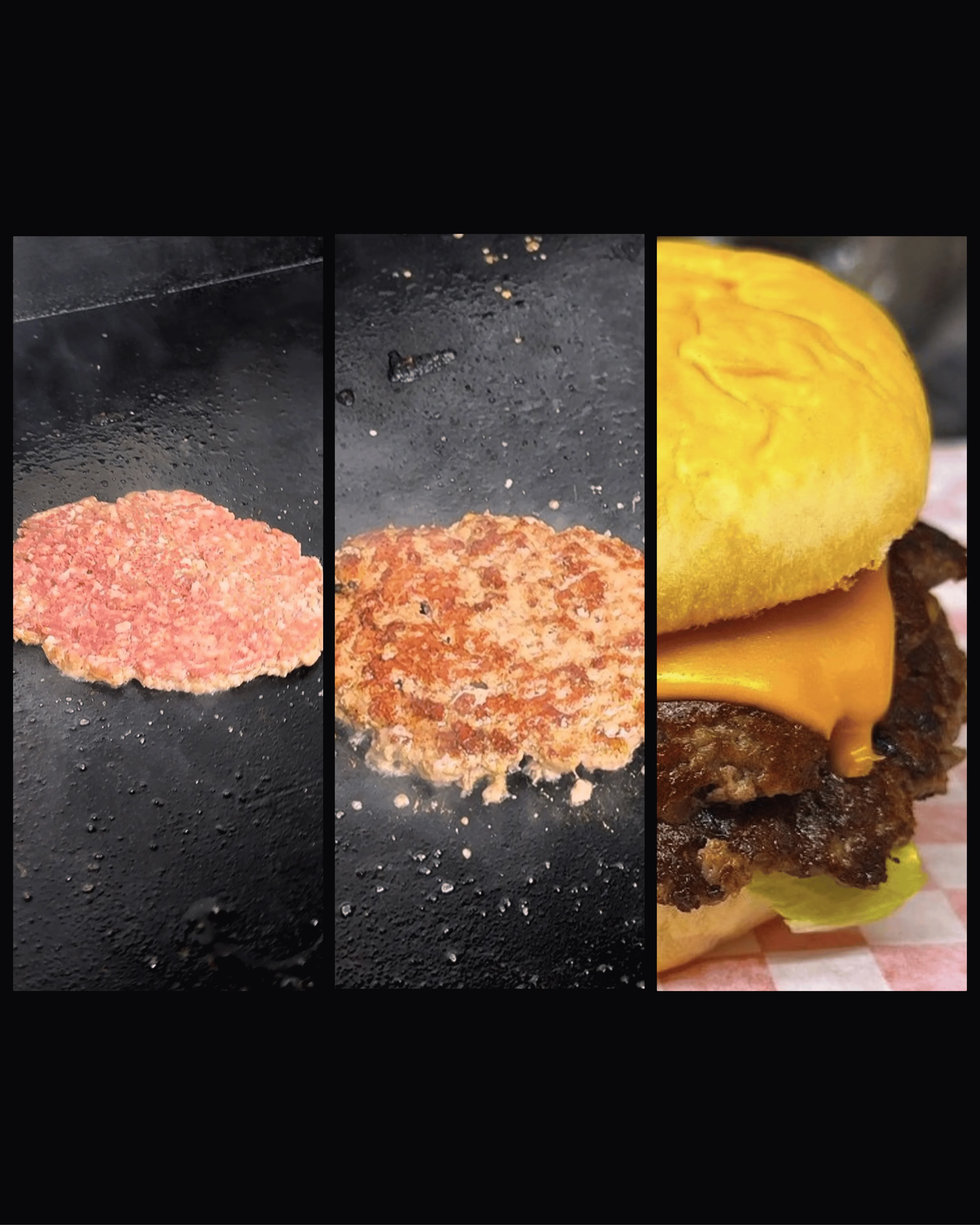 Juicy cheeseburger being grilled to perfection