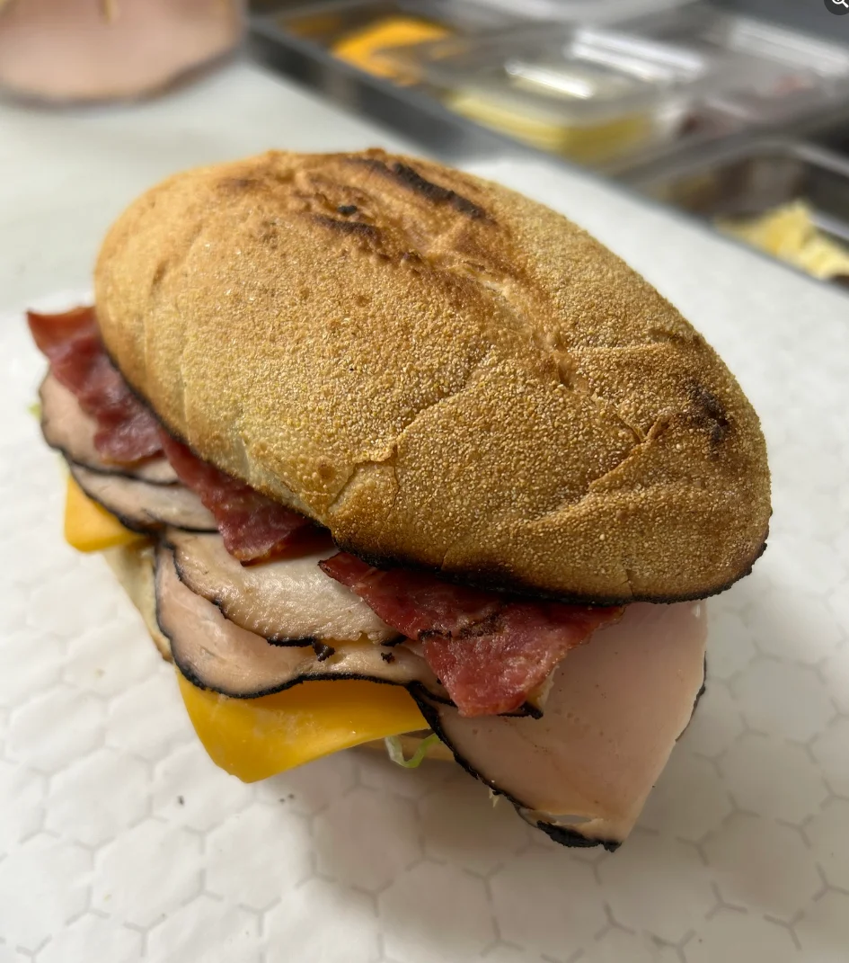 A breakfast sandwich