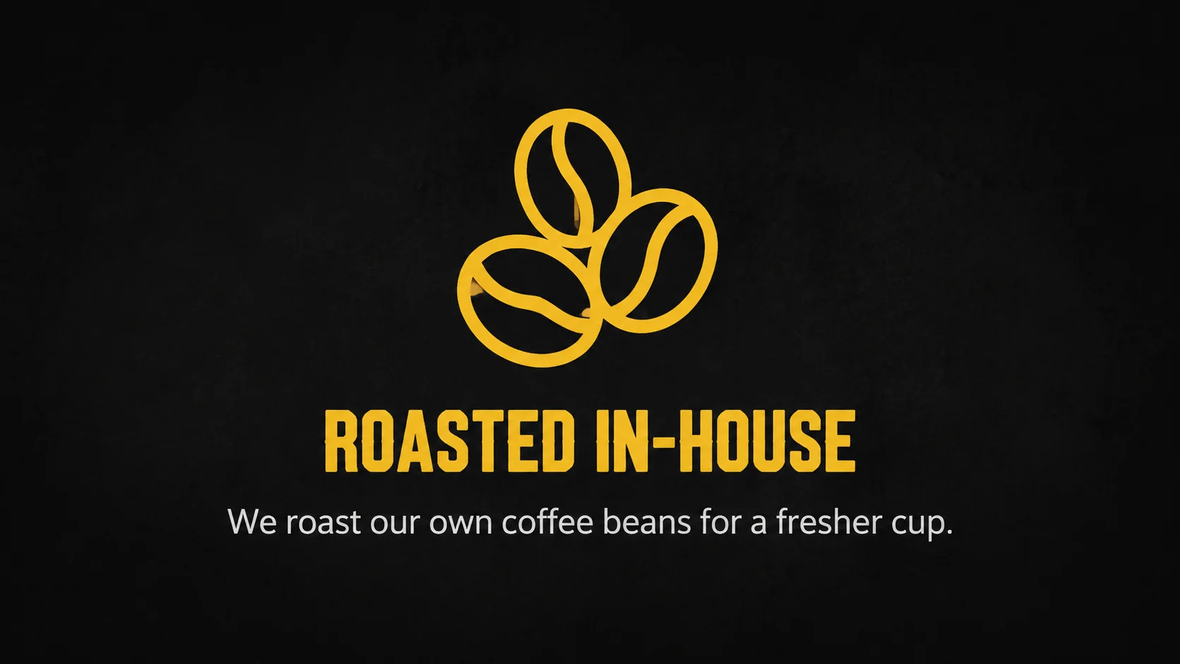 Logo for freshly roasted coffee brand with tagline