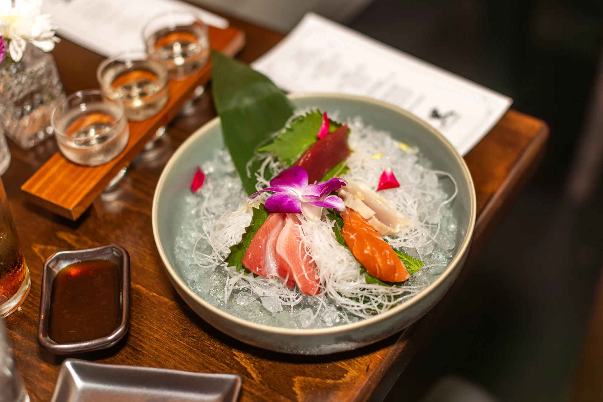 a plate of freshly served different kinds of O Toro