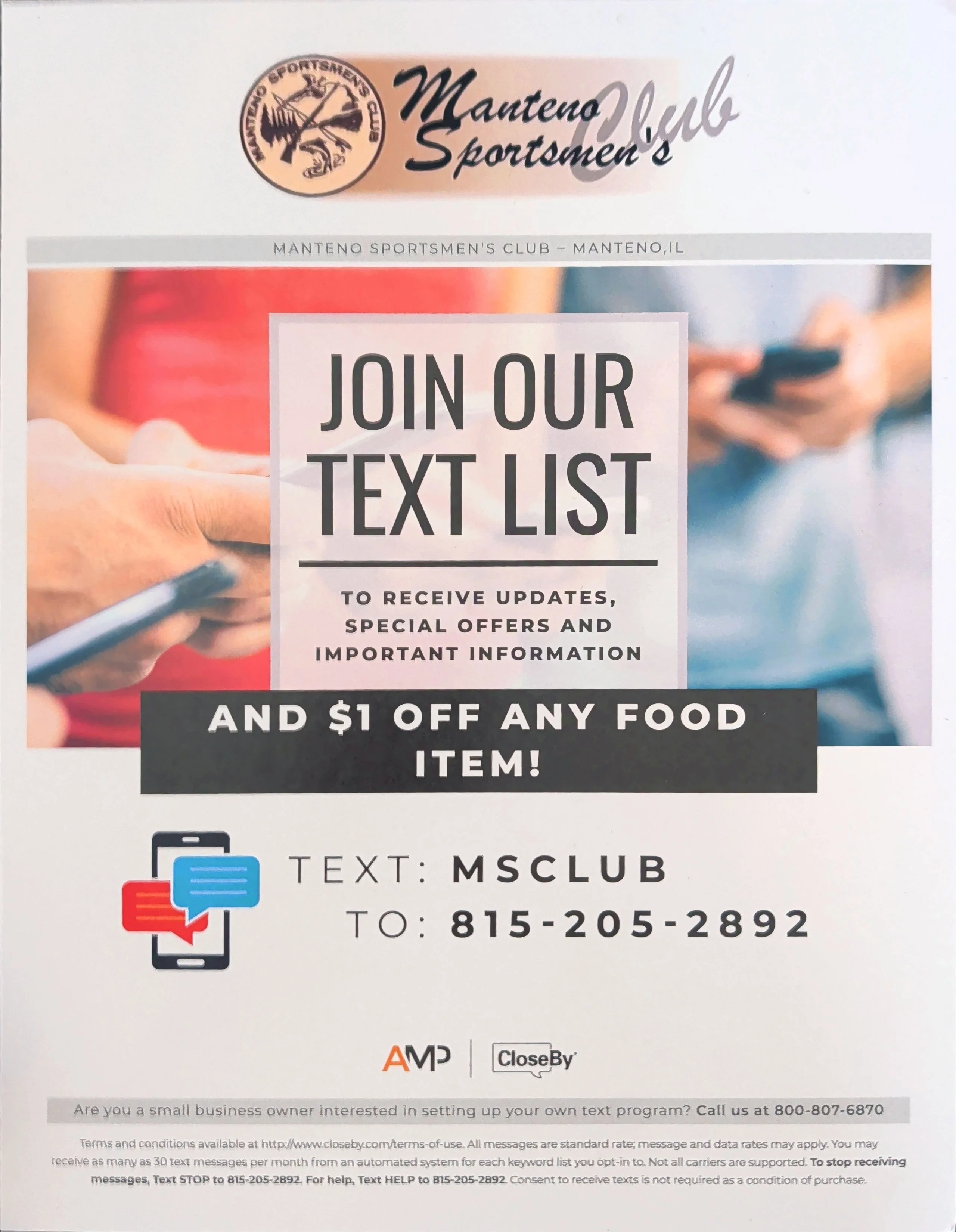 Promotional flyer for a restaurant featuring food images and special offers.