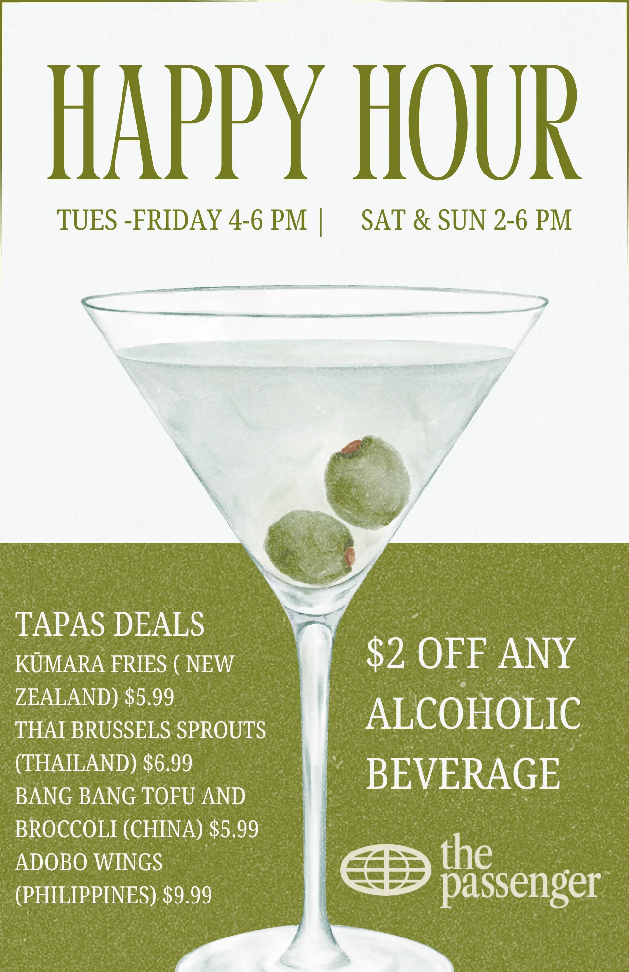 Promotional poster featuring delicious food and inviting restaurant ambiance.