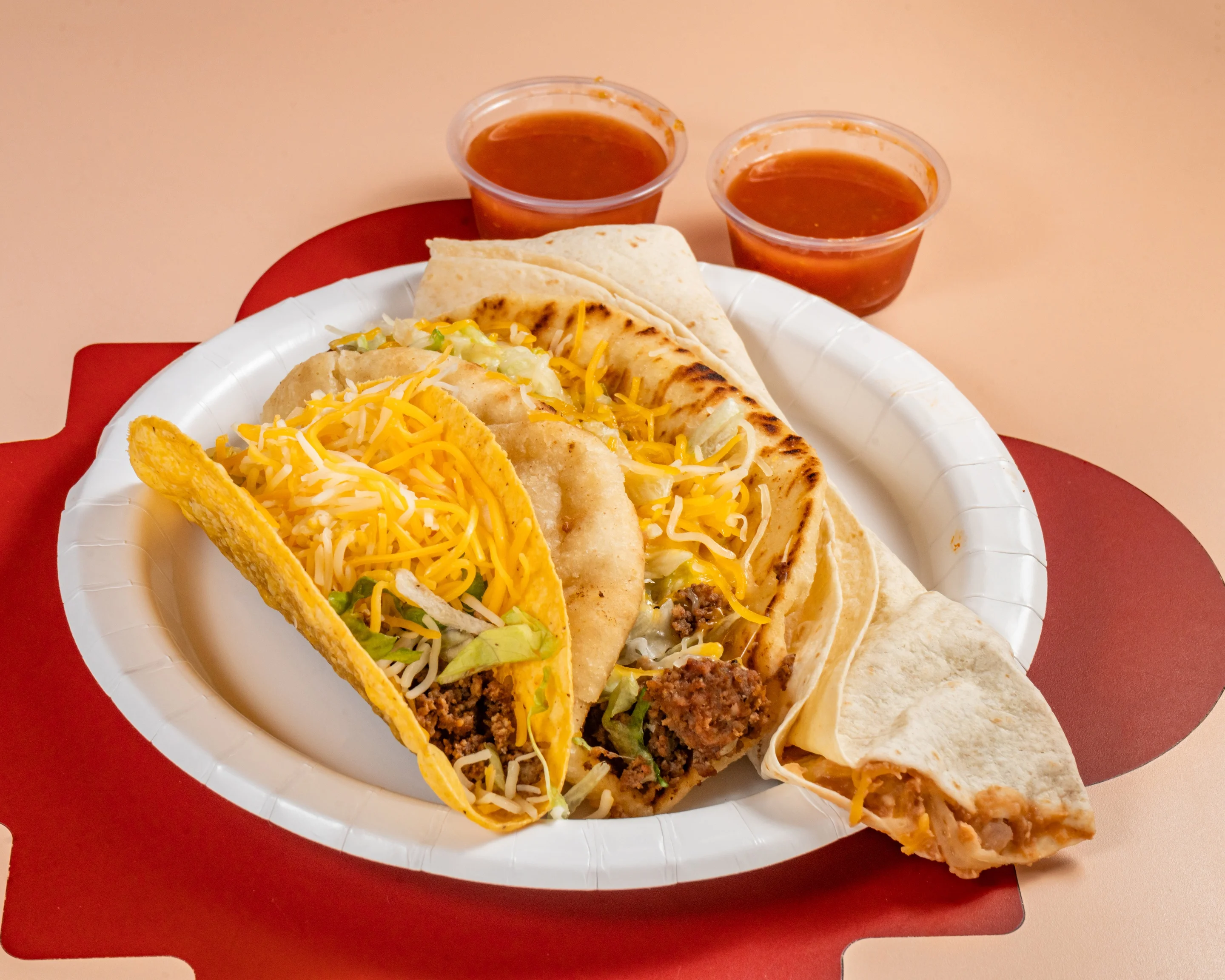 A plate of fresh, authentic tacos