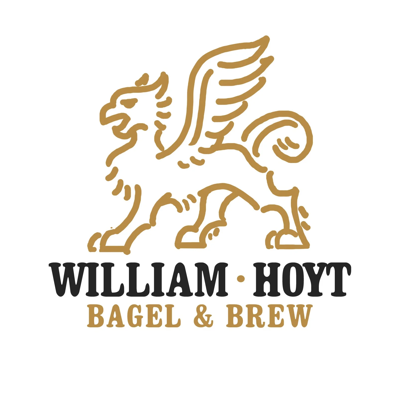 Logo of William Hoyt Bagel & Brew featuring a griffin design