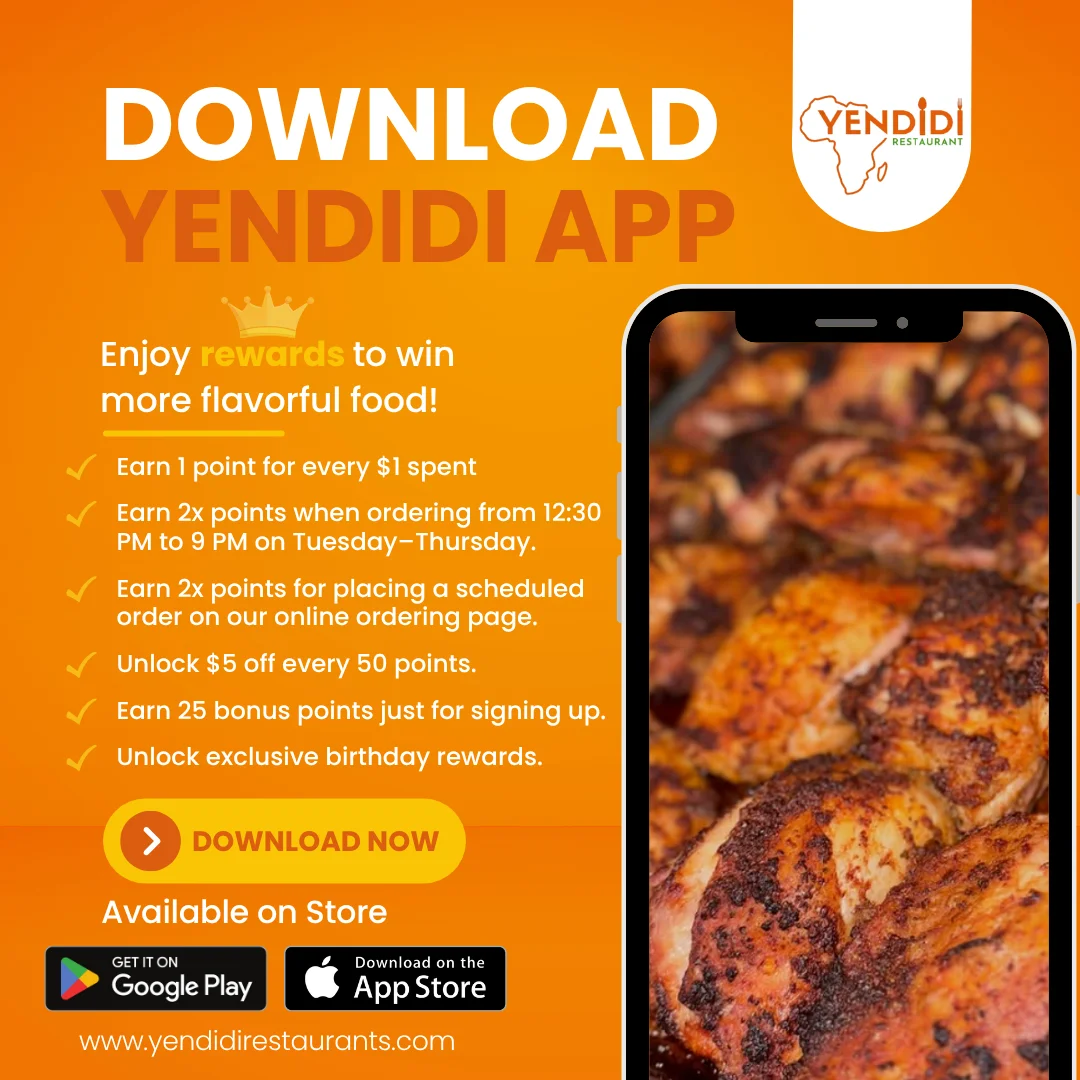 Download the Yendidi app to order and earn rewards