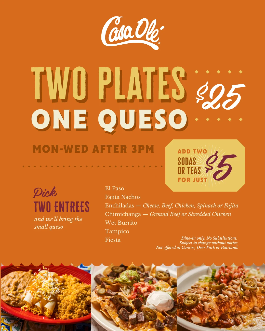 Two Plates. One Queso. Promotional Graphic