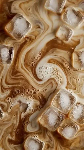 Artisan latte in a black cup with heart design