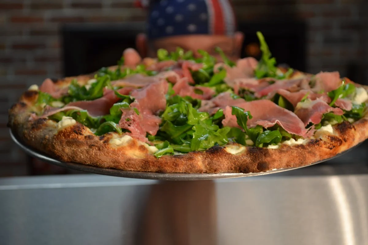 A loaded pizza