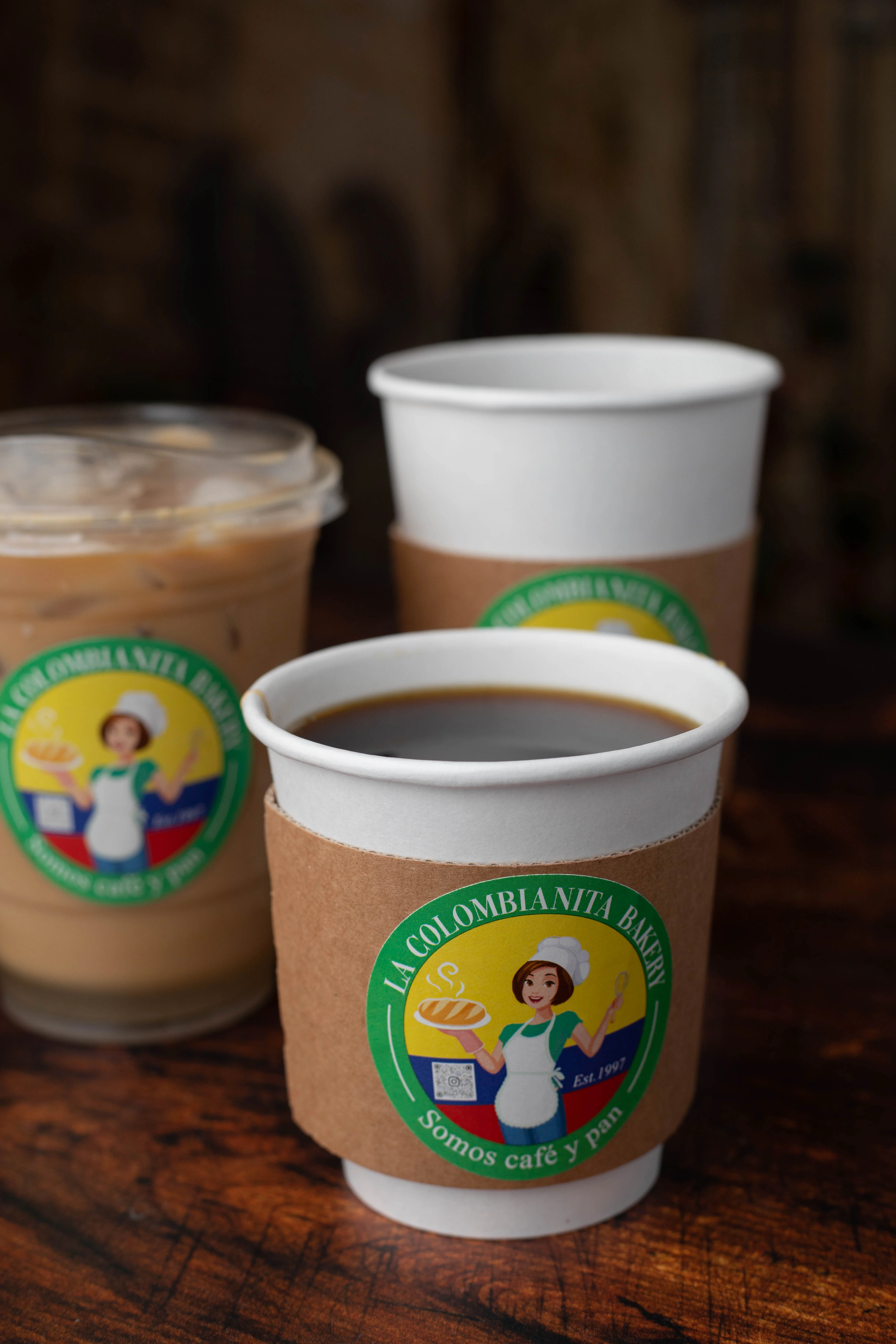 Colombian coffee cups from La Colombianita Bakery