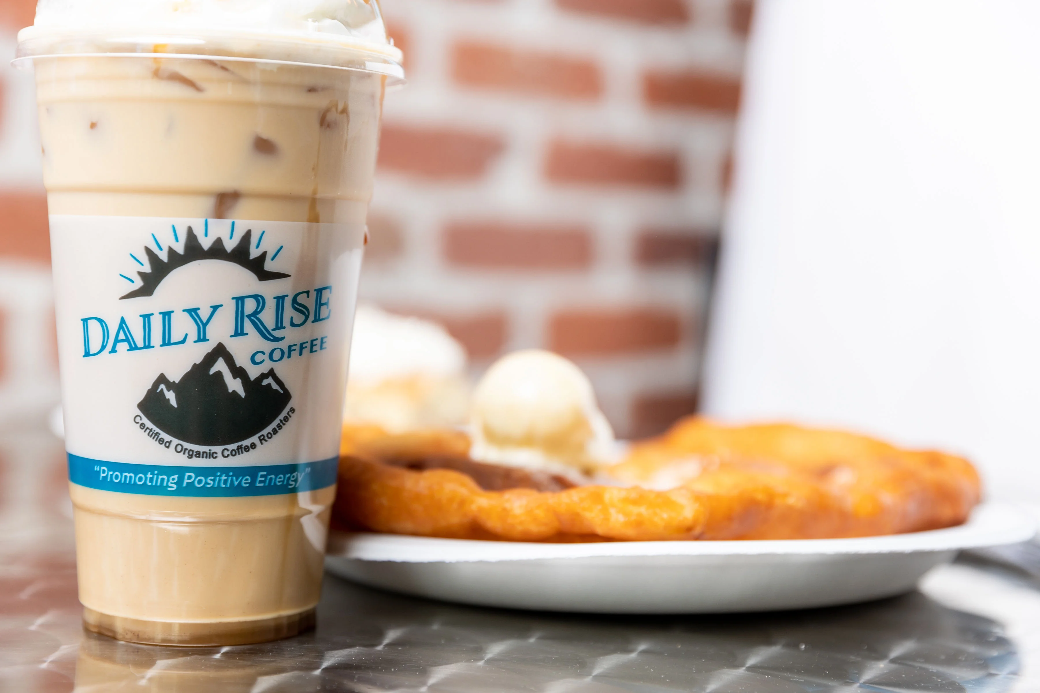 Daily rise coffee and scone at scrambled breakfast and lunch restaurant.