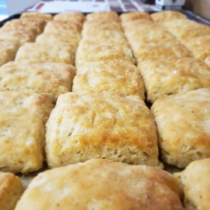 Golden biscuits right out of the oven. Can you smell them?!