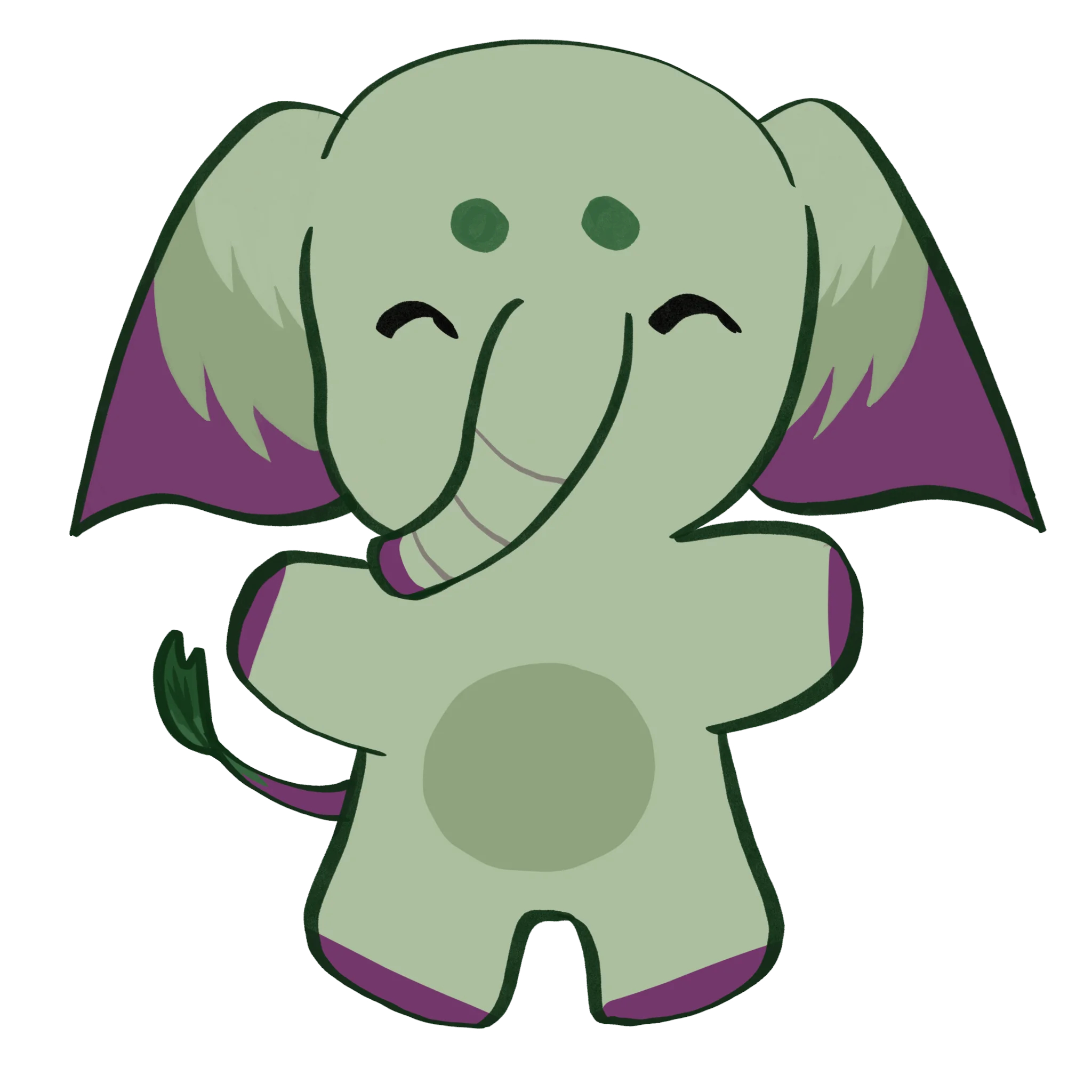 Cute cartoon elephant character with a smiling face