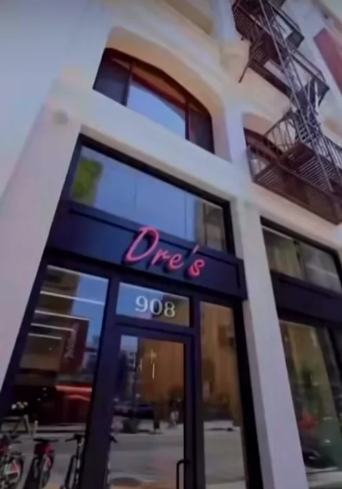 Exterior view of Dre's restaurant with modern design