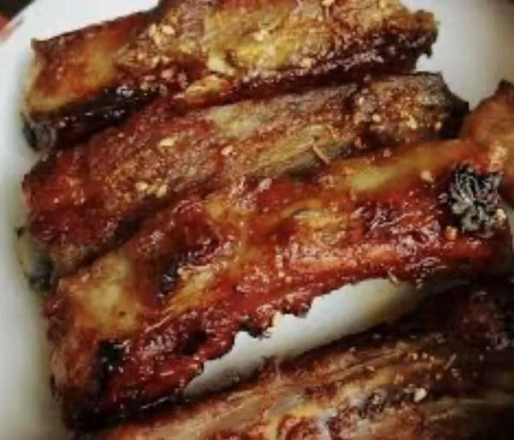 Delicious Korean BBQ short ribs glazed with sauce