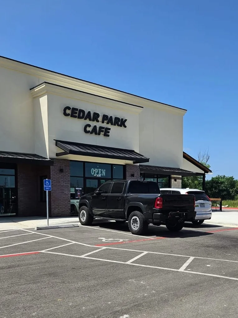 Cedar Park Cafe exterior on a sunny day