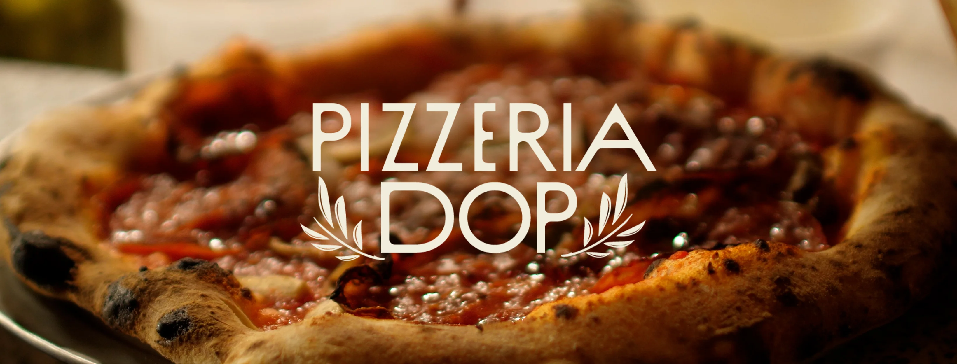 Pizza with Pizzeria DOP Logo