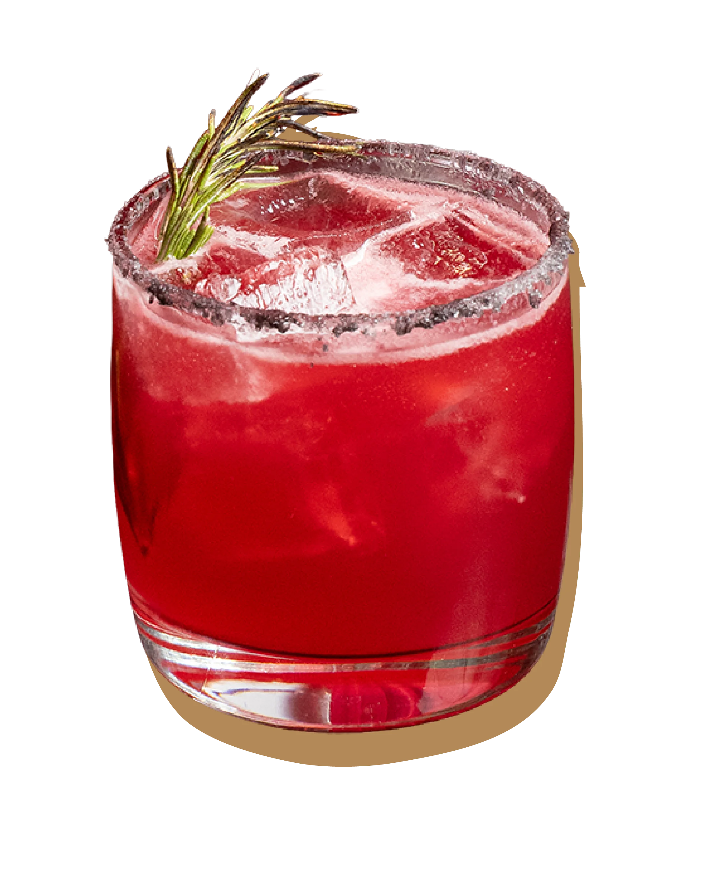 Red Dragon Margarita in a transparent glass with a vibrant design