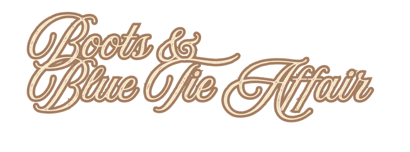 Elegant event logo for Boots & Blue Tie Affair