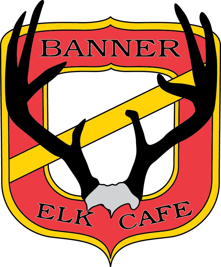 Logo of Banner Elk Cafe featuring antlers and vibrant colors