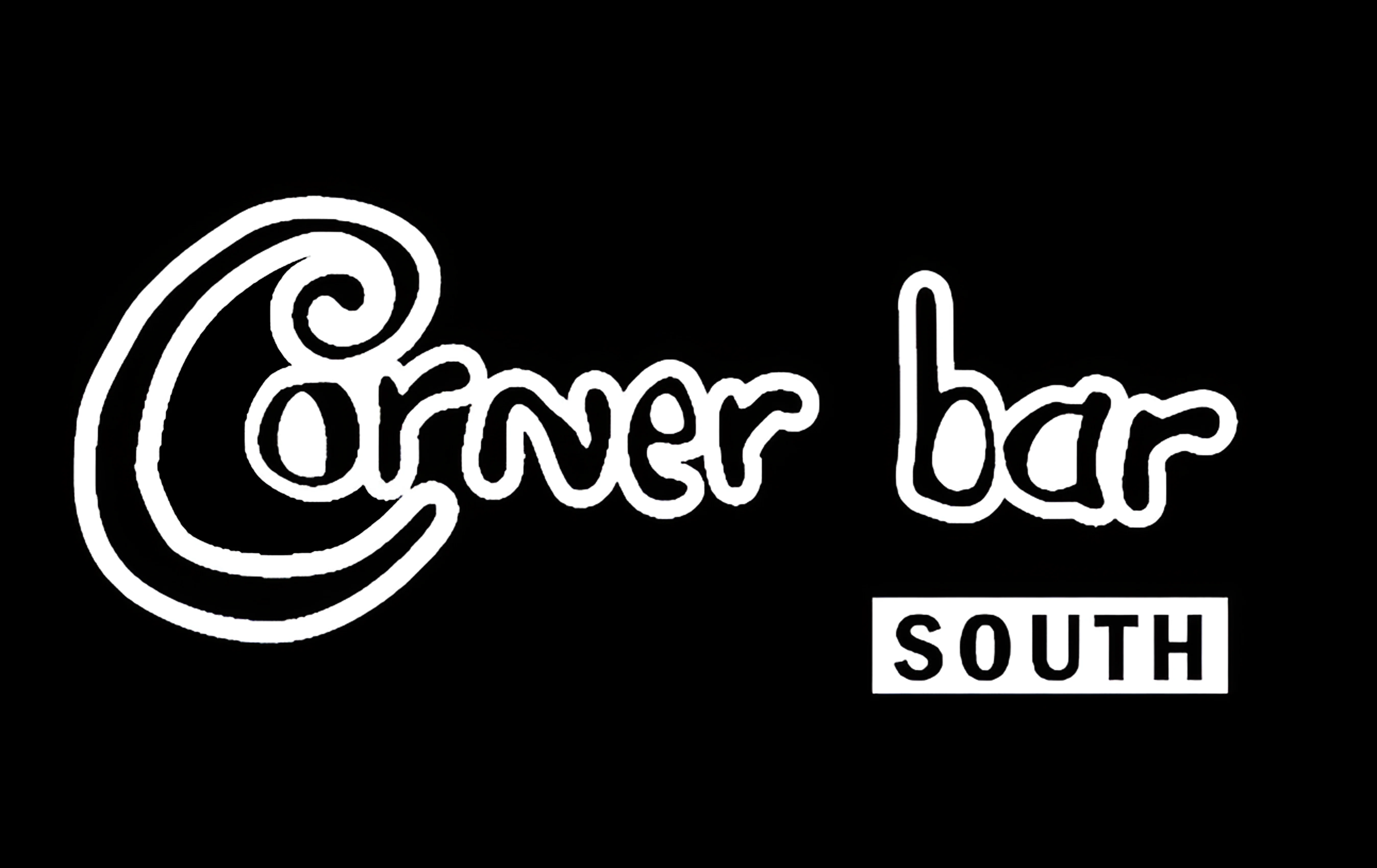 Logo of Corner Bar South on a black background
