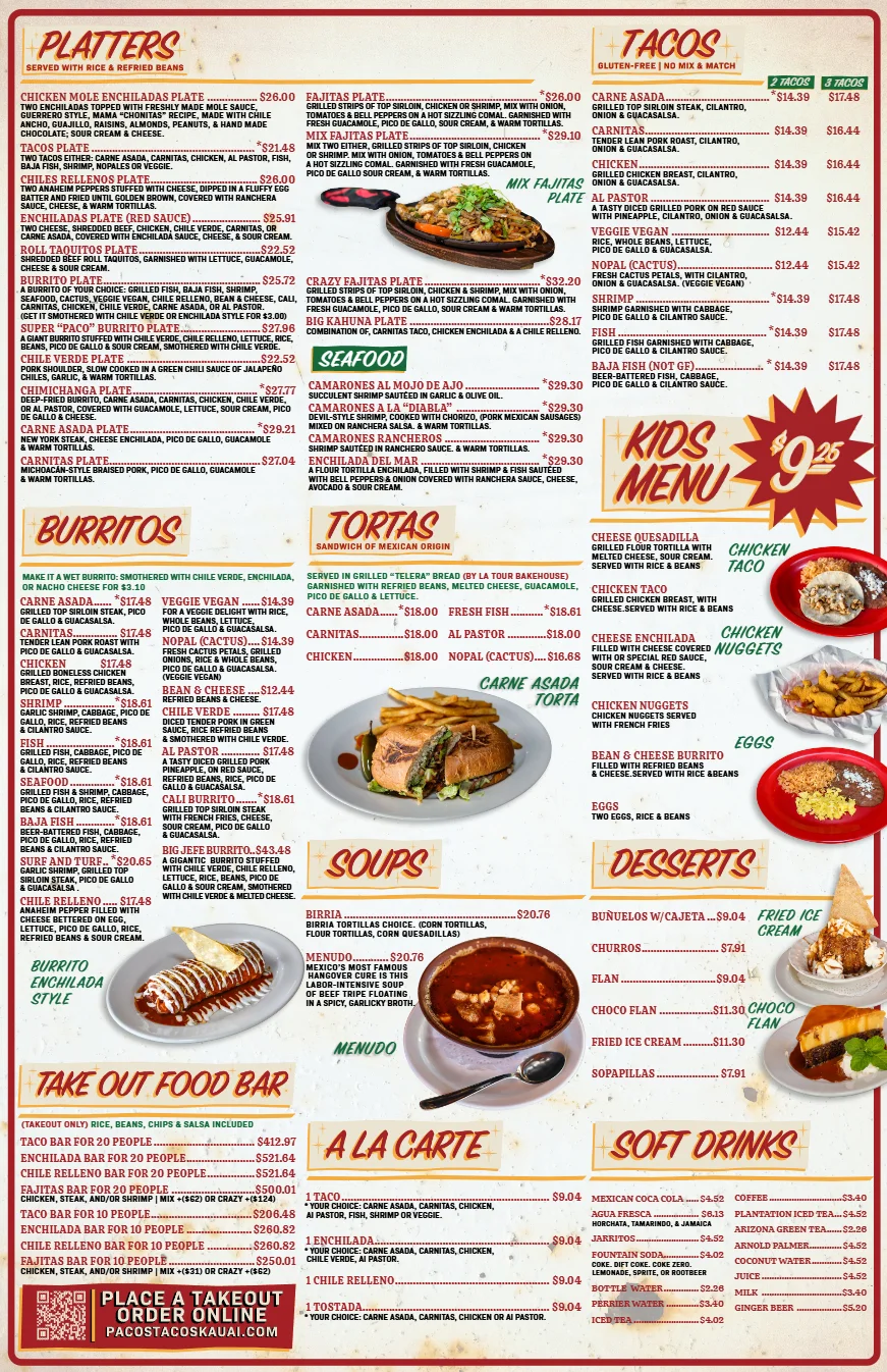 Kapaa Menu