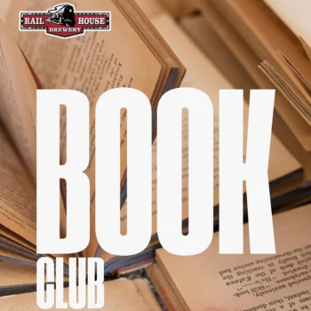 Open books for a book club event at Rail House Brewery