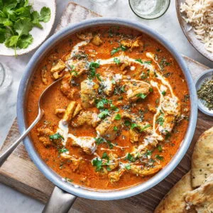 Creamy Indian butter chicken in a rich tomato sauce