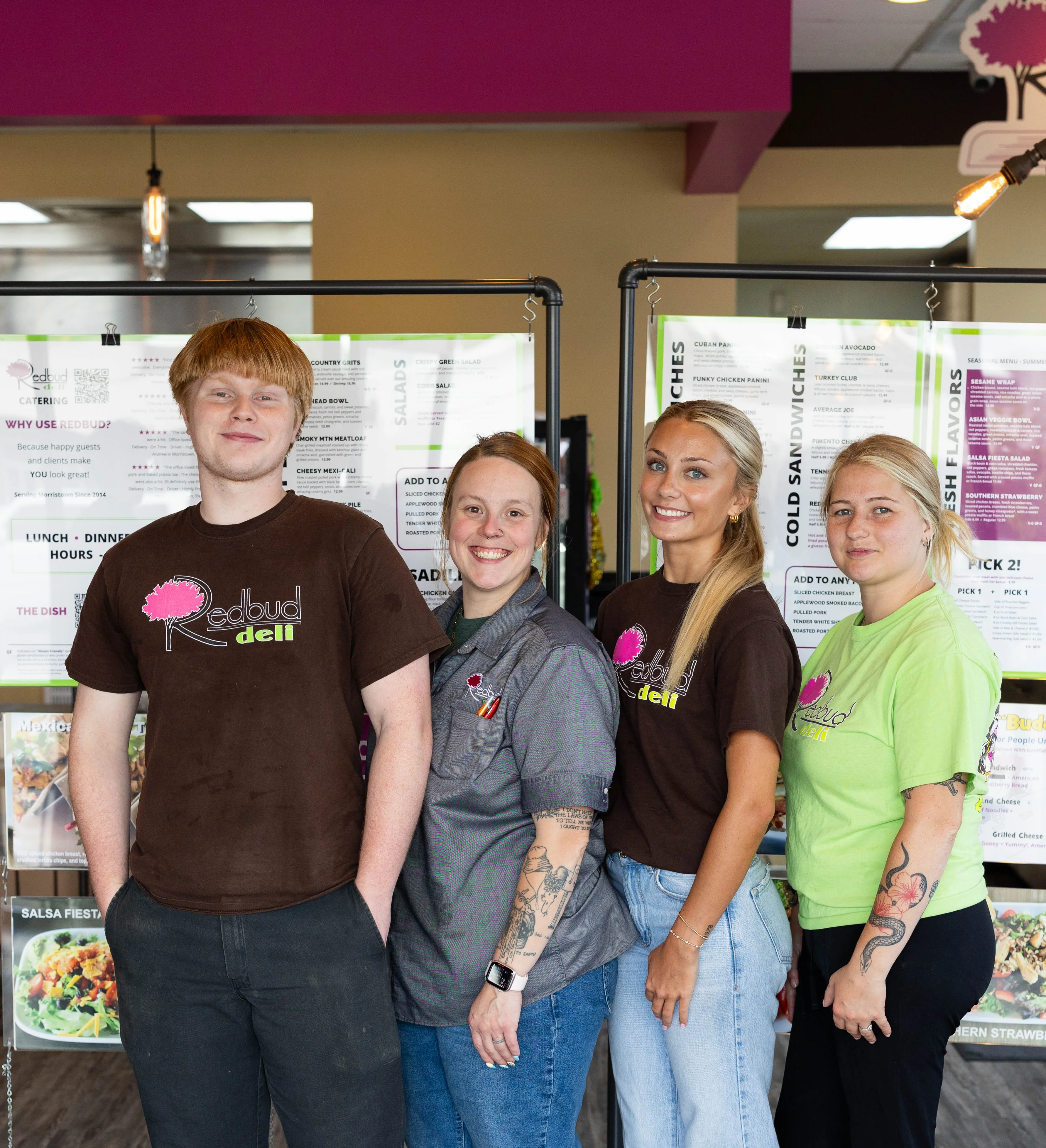 Restaurant staff member in Redbud Kitchen attire
