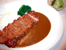 Japanese katsu curry with rice and broccoli