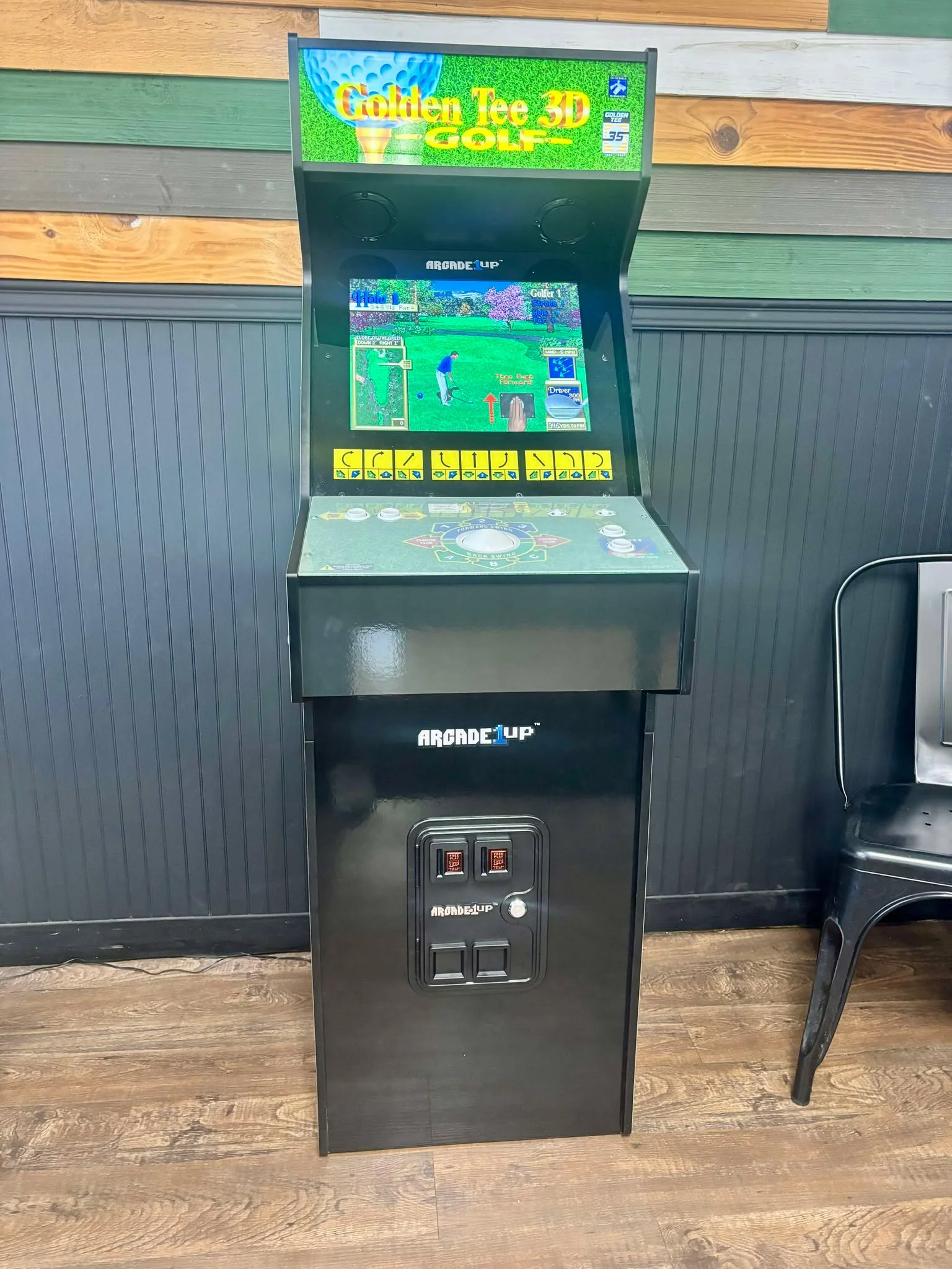 Golden Tee 3D Golf arcade game in a restaurant