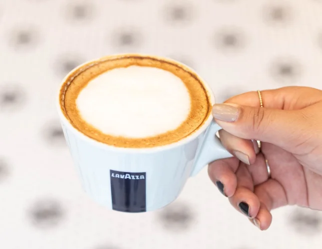 Cappuccino made with rich, Lavazza coffee beans