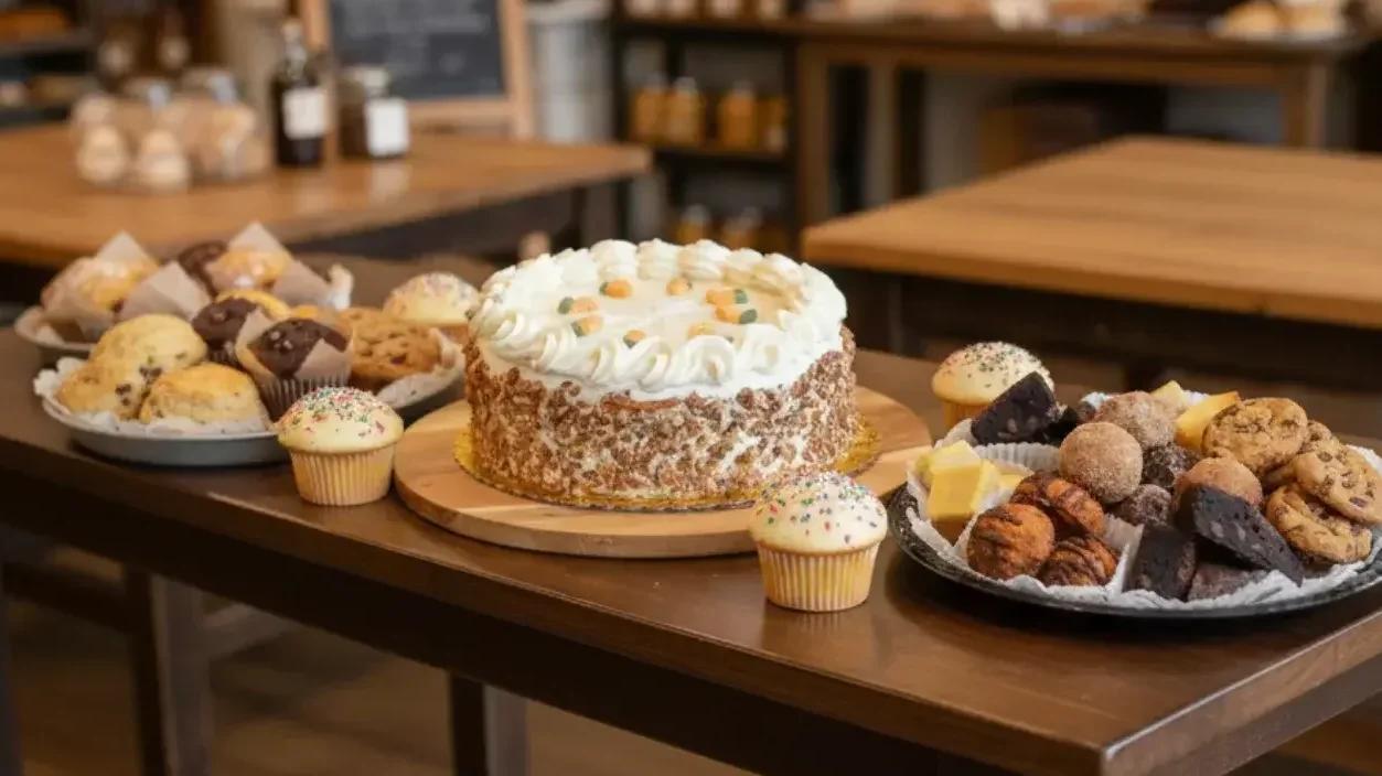 Delicious gluten-free catering options displayed on a table.
