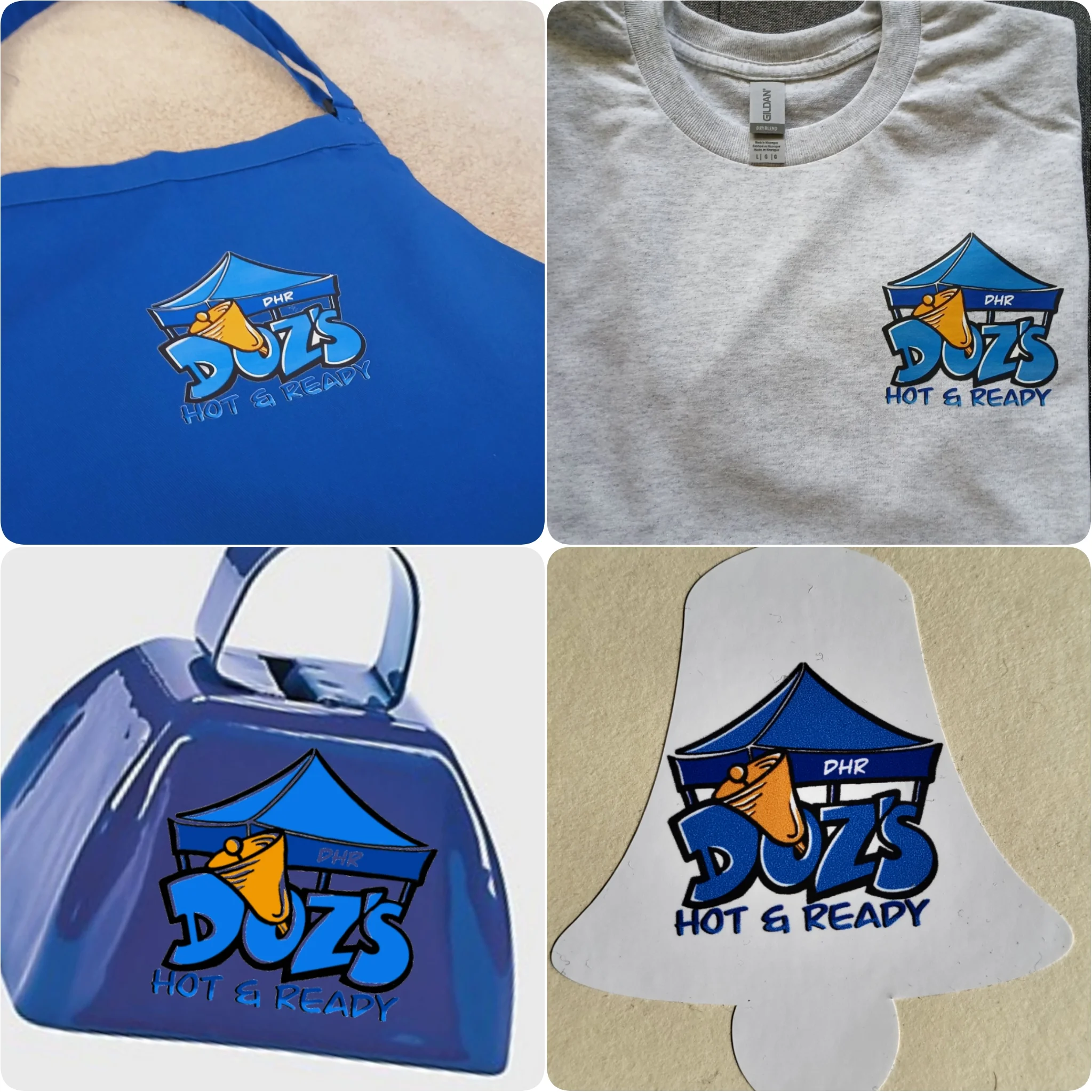 Branded apparel and serving items for a restaurant business