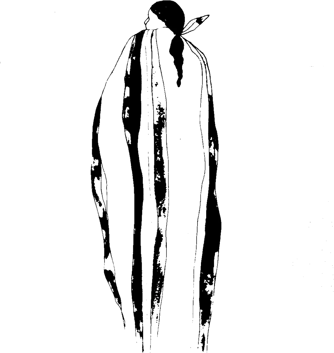 Artistic depiction of a woman in traditional attire