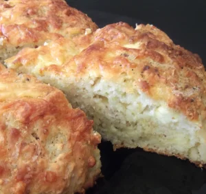 Freshly baked Irish soda bread with a golden crust