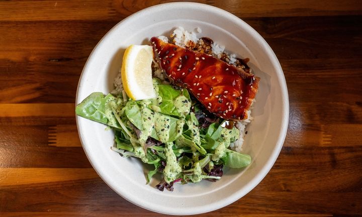 Poke Bar Rice Salmon Rice Bowl (G) | Fish Face Poke Bar