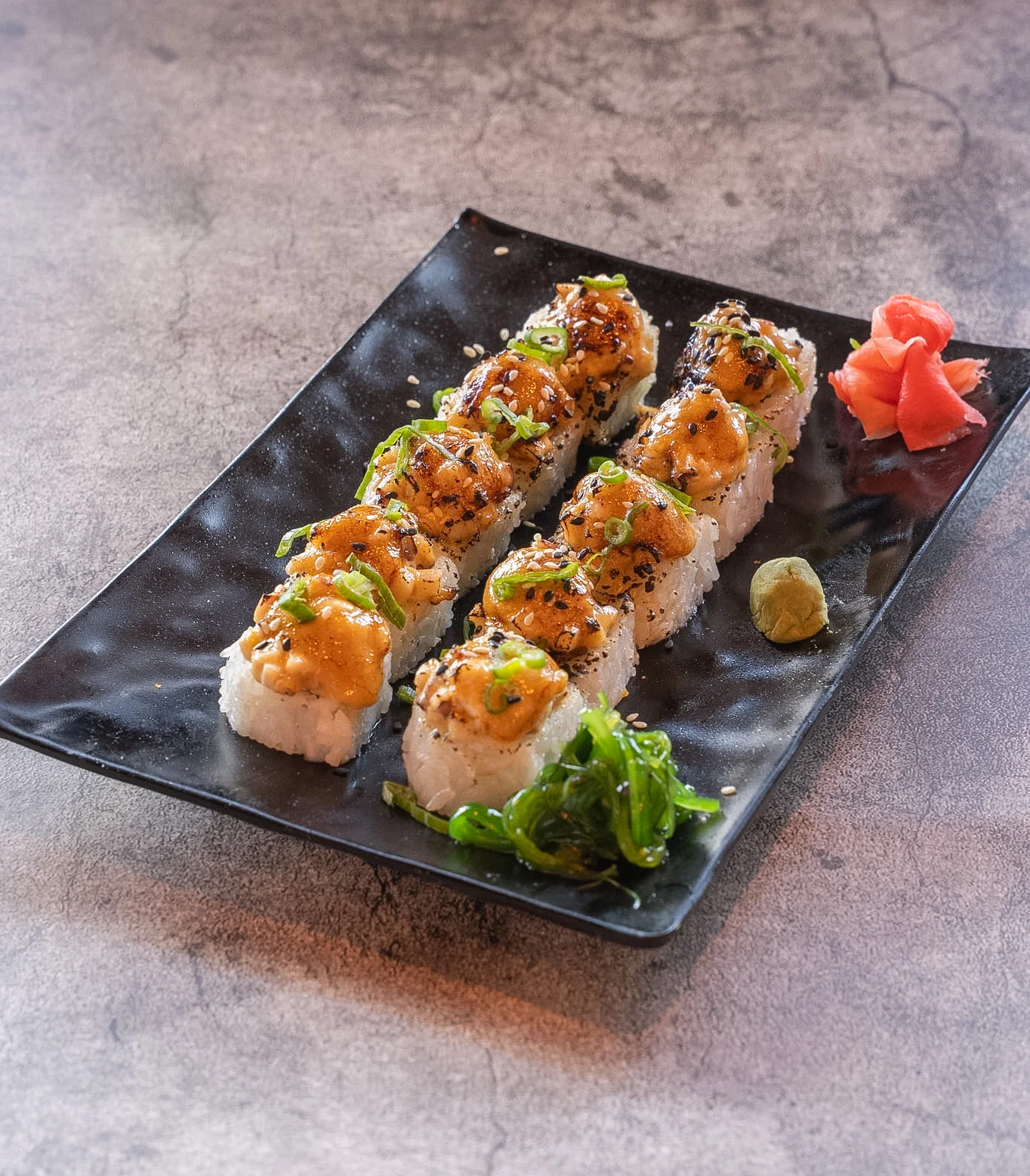 A beautifully plated dish showcasing vibrant colors and fresh ingredients.