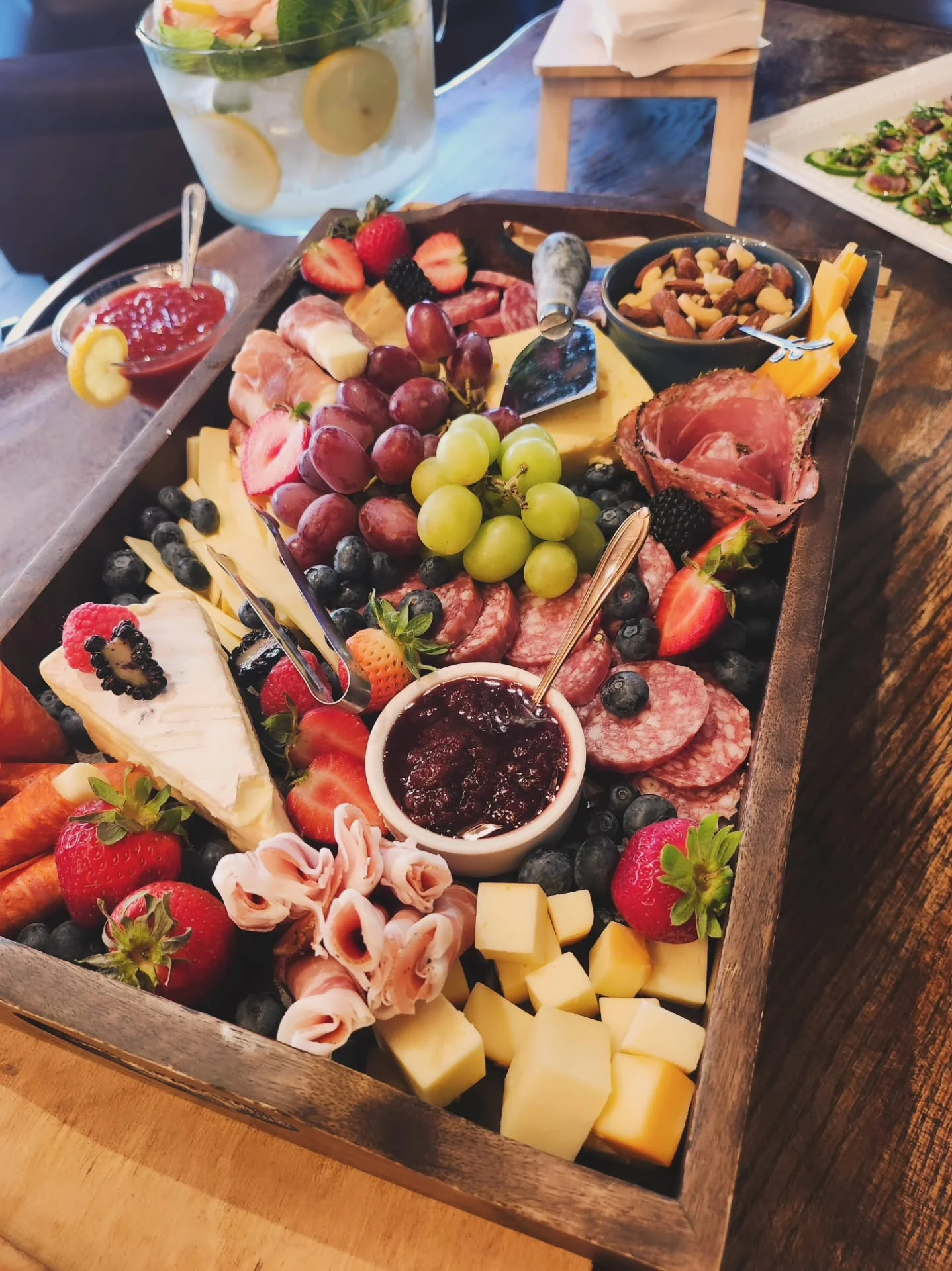 Artisan charcuterie board with assorted meats and cheeses
