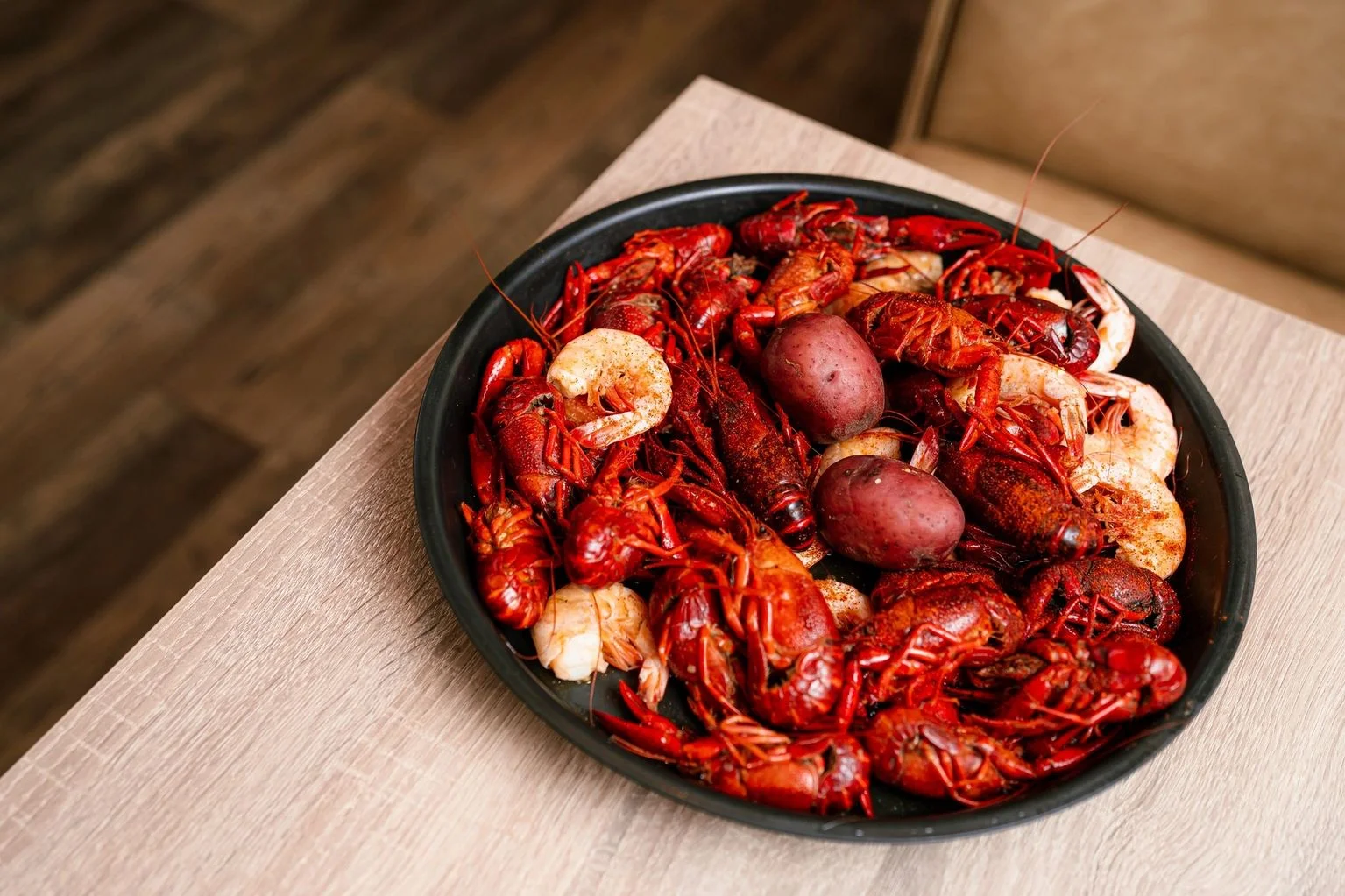 Cajun seafood boil with shrimp and crawfish
