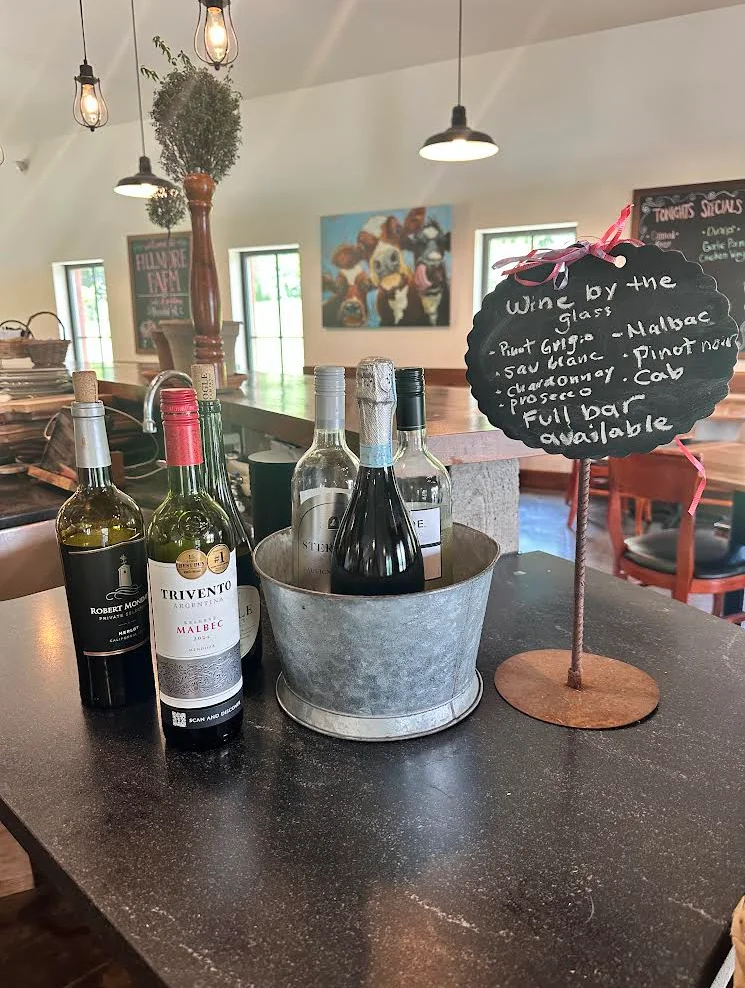 Selection of wines by the glass in a cozy restaurant setting