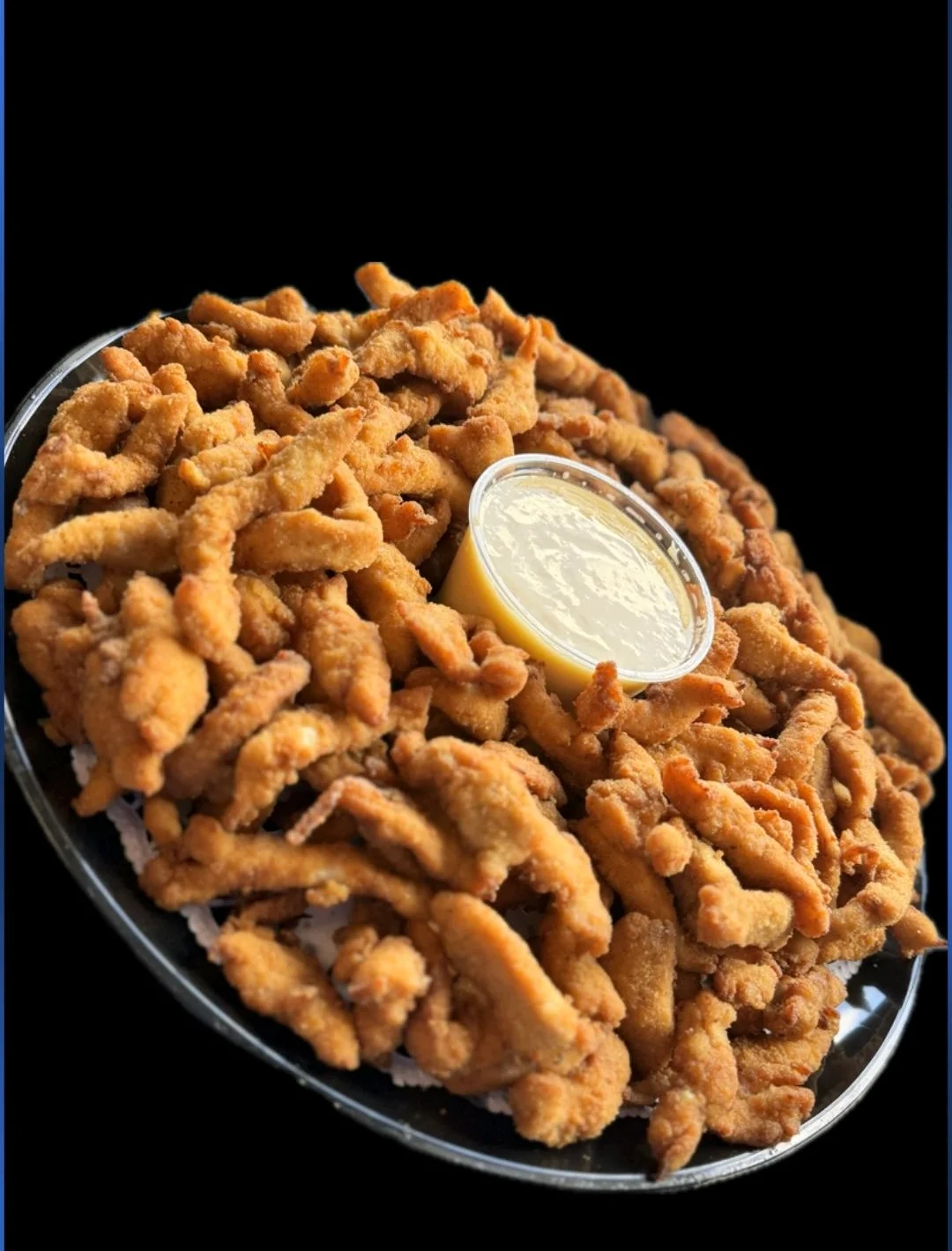 Southern fried catfish platter with dipping sauce