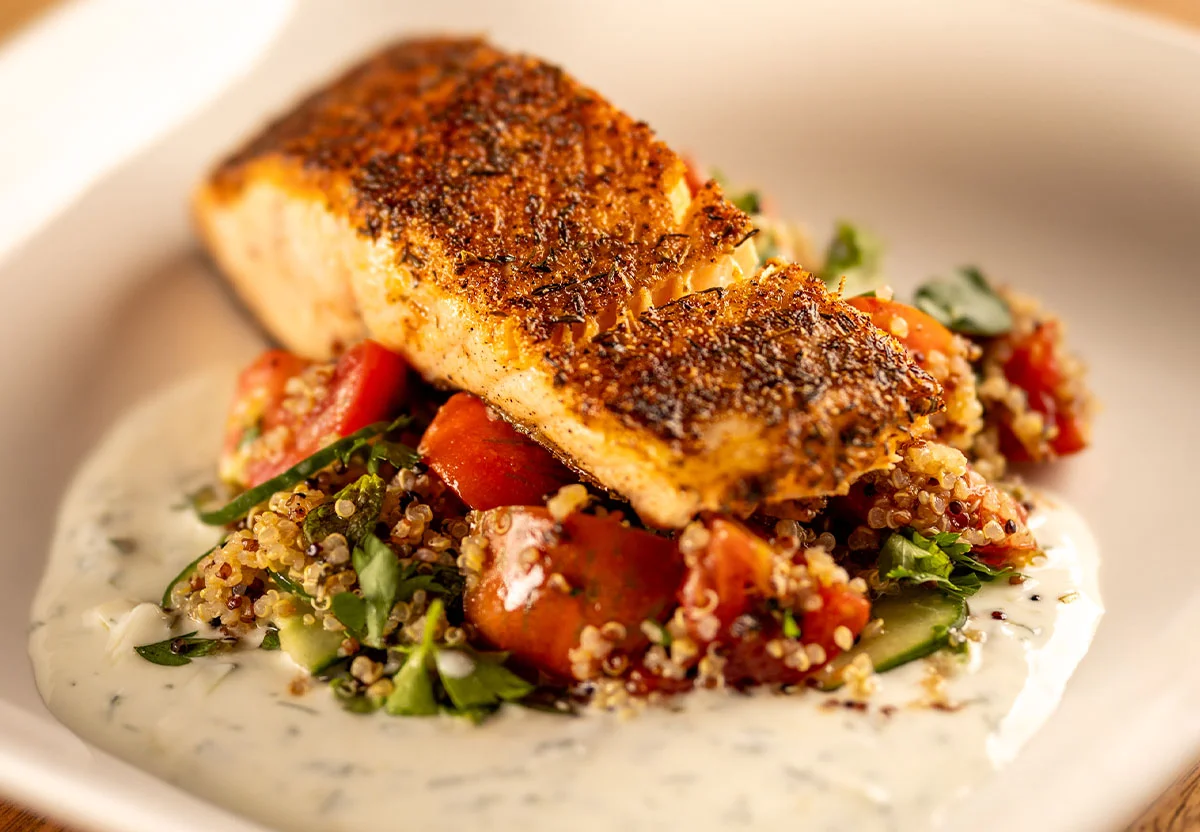 plated salmon