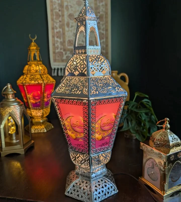 Decorative Moroccan lanterns with intricate designs