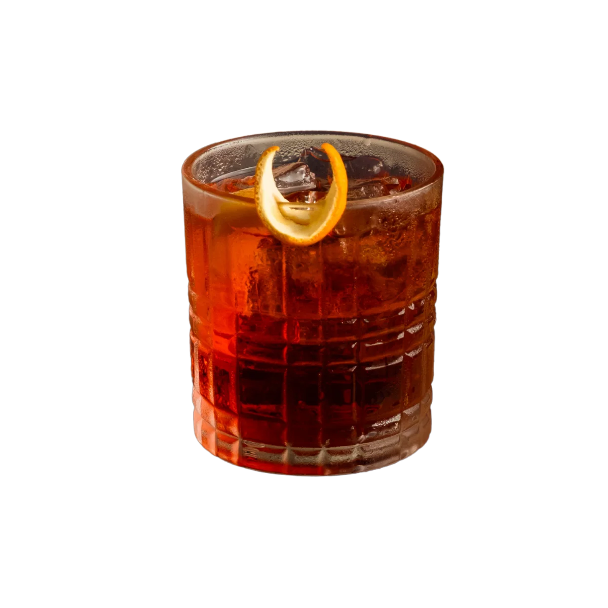 Classic Negroni cocktail with orange twist