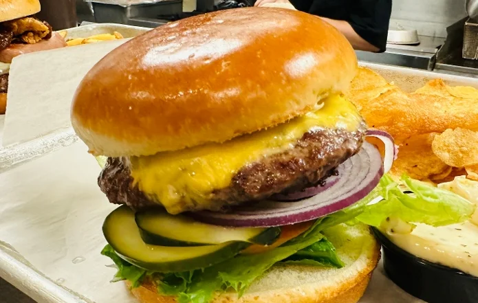 Restoration Steakburger with hand cut chips
