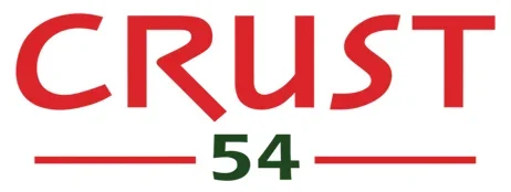 Logo of Crust 54, a modern pizza restaurant