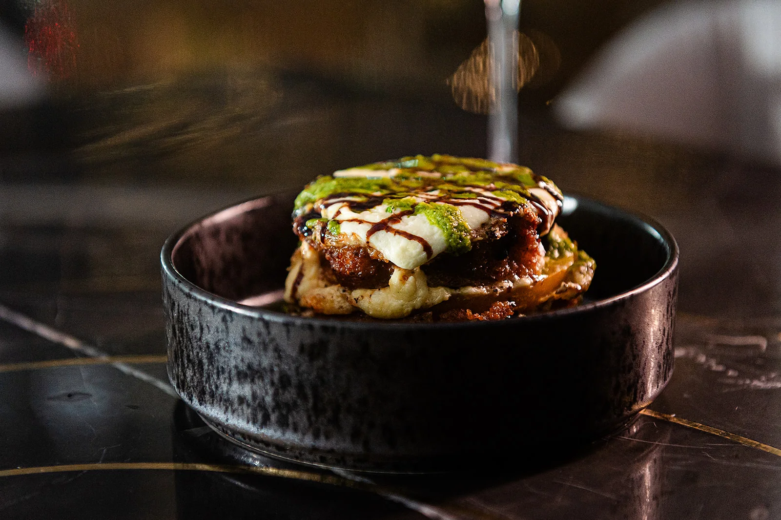 Indian pav bhaji served in a stylish bowl