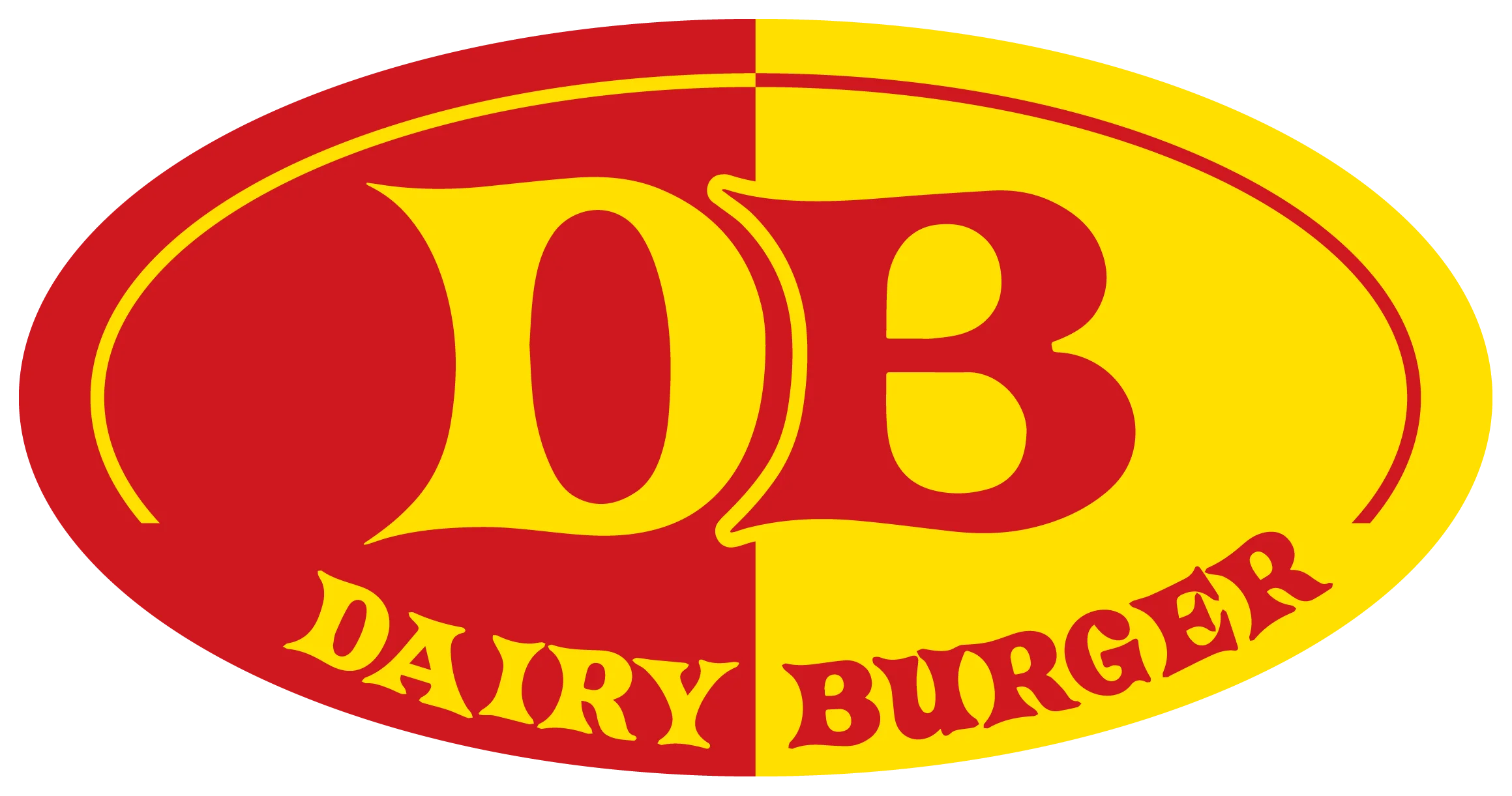 Dairy Burger logo featuring bold red and yellow colors